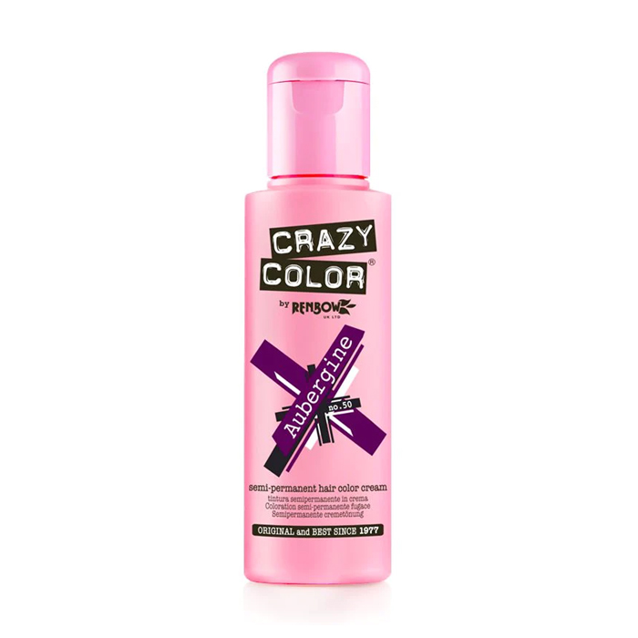 Тінт-фарба для волосся Crazy Color Semi Permanent Hair Color Cream 50 Aubergine, 100 мл